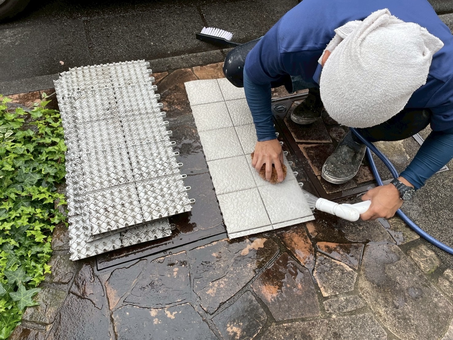 歩行材の洗浄